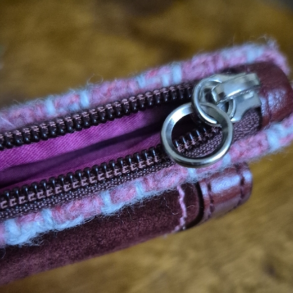 Coach Maroon and Pink Houndstooth Wristlet - Picture 5 of 5